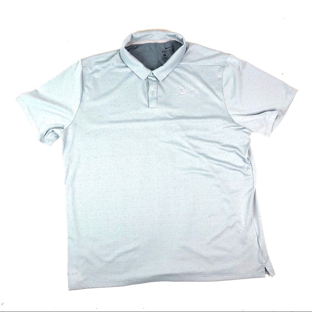 Nike Golf Dri-Fit Gray/Wht polka dots Polo Shirt